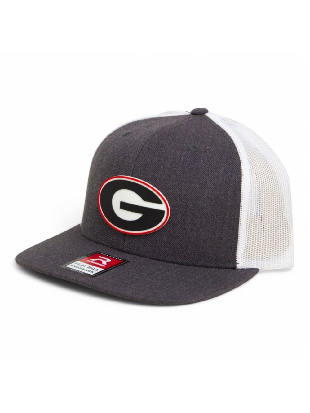 Georgia Bulldogs Power G 3D Wool Blend Flat Bill Hat- Heather Charcoal/ White
